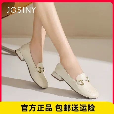 卓诗尼女鞋2023秋新款低跟软皮乐福鞋英伦风百搭小皮鞋软底单鞋女图片