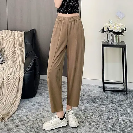 天丝莫代尔花苞九分哈伦裤女夏2025高腰宽松新款日系山本休闲裤子图片