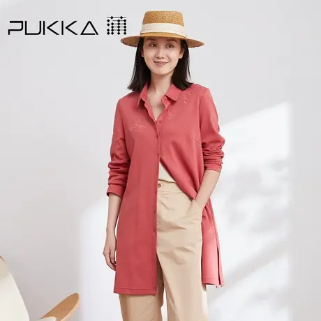 蒲PUKKA女装棉质衬衫2023春装新款设计感时尚气质衬衣商场同款图片