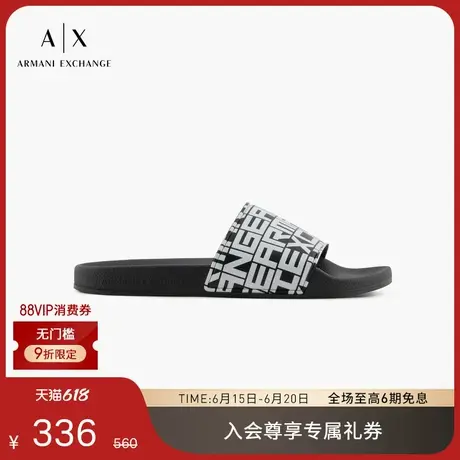 ARMANI EXCHANGE/阿玛尼2025夏季新款男士凉鞋单袢带印花沙滩拖鞋商品大图