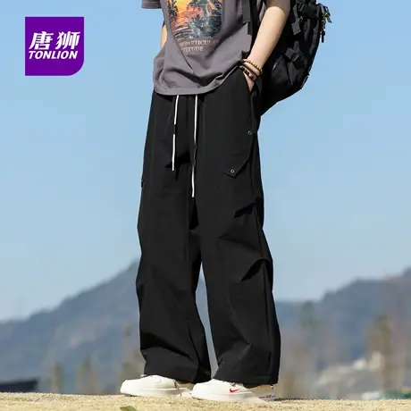 唐狮美式工装裤男士夏季潮牌宽松阔腿裤高街休闲运动秋冬长裤子AP商品大图