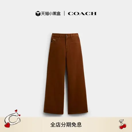 【新品】COACH/蔻驰女士斜纹棉长裤裤子舒适休闲设计感通勤商品大图