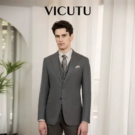 VICUTU威可多西服上衣男秋季新款纯羊毛商务休闲西装外套商品大图