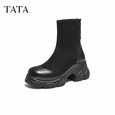 TATA/他她2025冬时尚休闲女靴百搭弹力靴新款CEG05DZ5商品大图