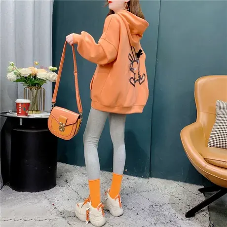 连帽卫衣女外穿慵懒风春季2022新款宽松设计感卡通上衣外套ins潮商品大图