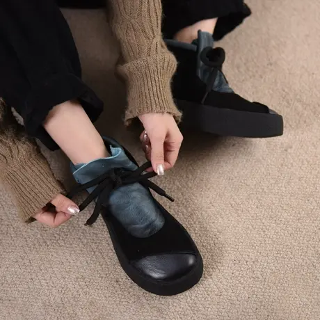 Artmu阿木复古靴子2023新款爆款平底绒面厚底短靴今年流行的靴子图片