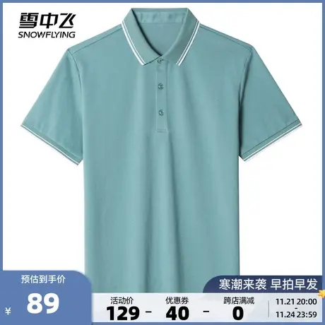 雪中飞2023夏季新款舒适凉爽时尚休闲商务翻领POLO衫短袖男图片