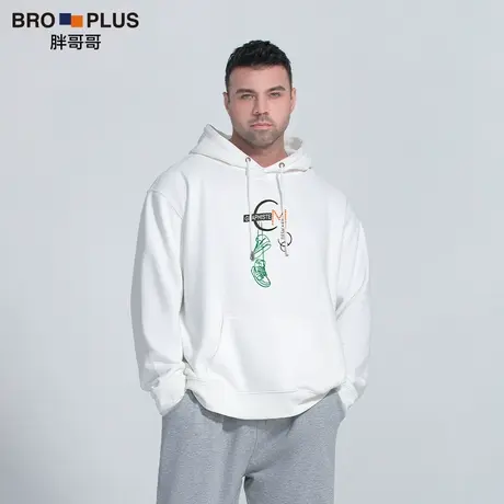 胖哥哥春季2023新款连帽卫衣男士大码加厚ins潮牌宽松重磅套头衫商品大图