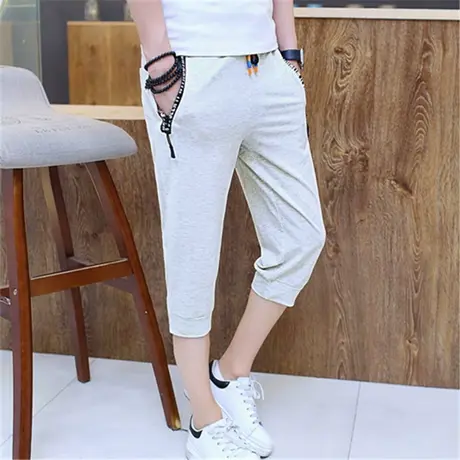 男士七分裤韩版潮流修身中裤7分5五分马裤夏季薄款休闲裤子男短裤商品大图