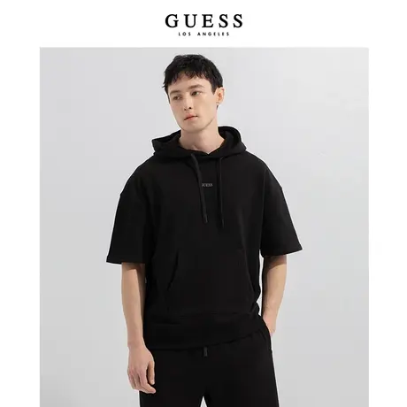 【38上新季】GUESS男士时尚复古连帽宽松抽绳短袖休闲T恤商品大图
