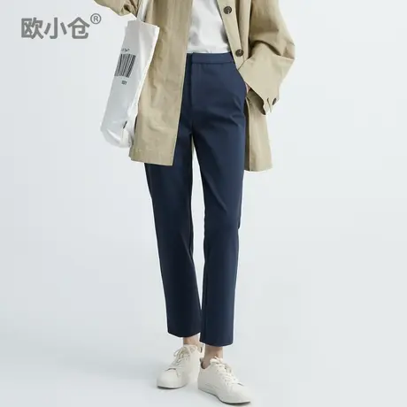 欧小仓 干饭系列 轻量帅气锥裤 ins梨型弹力针织运动直筒西装裤图片