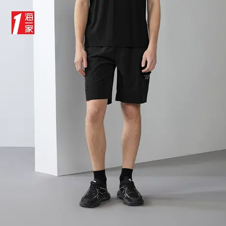 海一家工装风五分裤夏季抽绳松紧腰舒适休闲中裤男商品大图