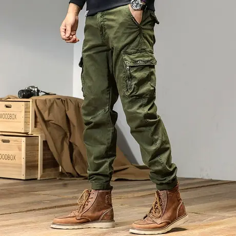 工装裤男冬季新款束脚哈伦裤ins潮牌多口袋男生束脚宽松时尚休闲商品大图