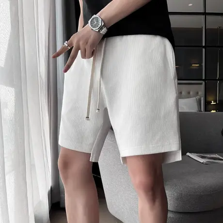 夏季男士短裤五分裤裤子沙滩裤中裤宽松休闲潮流纯色百搭运动卫裤商品大图