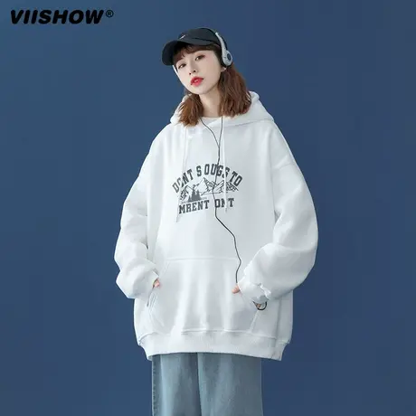 VIISHOW连帽卫衣男潮牌宽松2024新款春秋百搭潮流冬休闲上衣男生商品大图