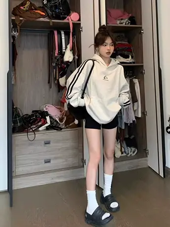 连帽卫衣女2024新款秋季宽松美式复古高级感oversize小个子外套潮图片