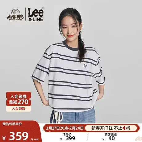 【小刘鸭联名】Lee24早春新品舒适版白色女短袖T恤潮LWT008253202图片