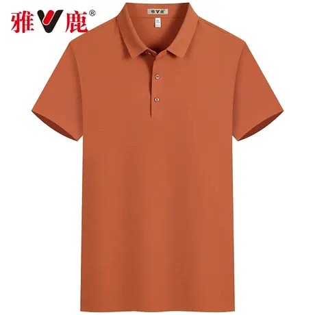 雅鹿男士短袖华夫格POLO衫纯色2024夏季新品翻领薄款透气T恤男商品大图