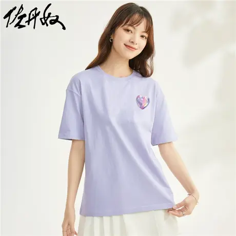 佐丹奴T恤女装印花纯棉圆领短袖T恤 99394071商品大图