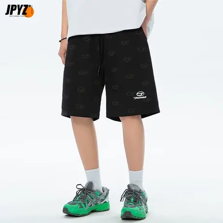 夜光印花裤子男款夏季休闲短裤薄款百搭直筒中裤男士五分运动裤潮商品大图