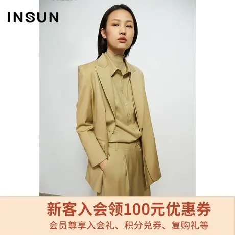 恩裳冬季商场同款宽松减龄都市摩登通勤OL一粒扣西装外套图片