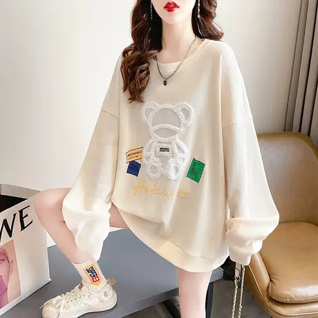 早秋设计感小众卫衣女春秋季韩版宽松薄款ins华夫格上衣服外套潮图片