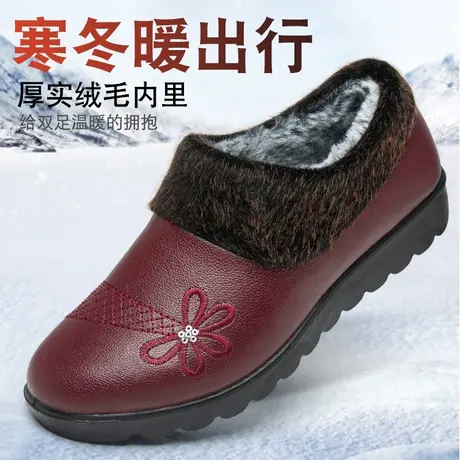 老人鞋女冬季加绒中老年人保暖鞋防滑软底妈妈老北京布鞋奶奶棉鞋商品大图