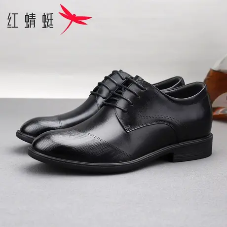 红蜻蜓男鞋2025春季新款真皮舒适透气皮鞋商务正装系带通勤德比鞋商品大图