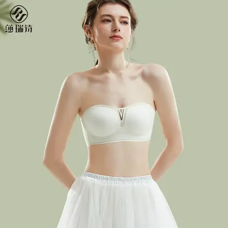 无肩带内衣女聚拢防滑抹胸无钢圈夏季薄款隐形婚纱吊带裙专用文胸图片