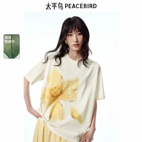 【商场同款】太平鸟女装2025年夏季新款凉感短袖T恤A1CNF2530商品大图