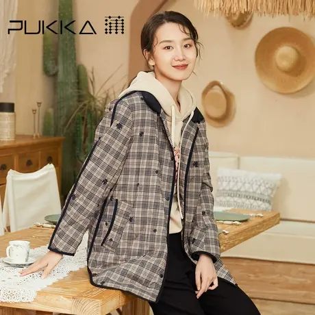 蒲PUKKA 女装设计感棉衣2022冬装宽松复古时尚气质棉服商场同款图片