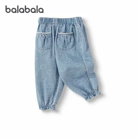 【商场同款】巴拉巴拉宝宝长裤女童牛仔裤2025秋季新款花苞泡泡裤商品大图