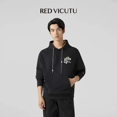 VICUTU/威可多男士长袖T恤舒暖亲肤商务通勤百搭连帽卫衣商品大图