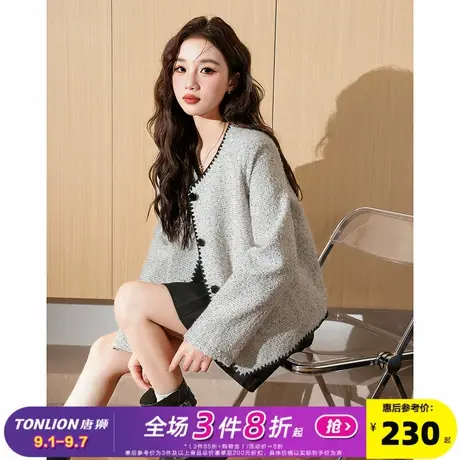 唐狮2025春季新款女外套短款法式小香风气质高级感休闲上衣宽松商品大图