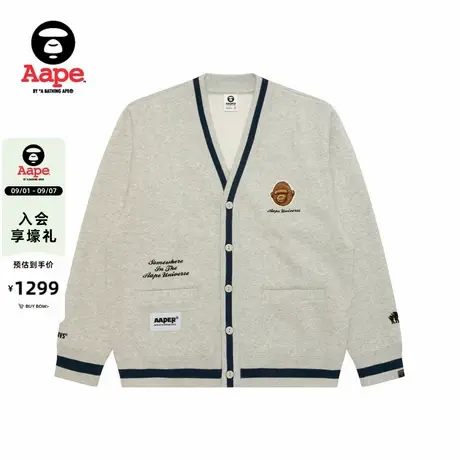 Aape旗舰店男装秋冬猿人军团刺绣薄绒卫衣开衫外套C374XAP商品大图