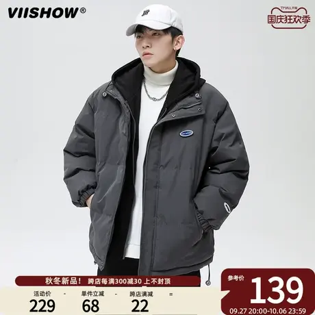 VIISHOW棉衣男冬季2023年新款加绒加厚保暖棉服宽松潮牌连帽外套商品大图
