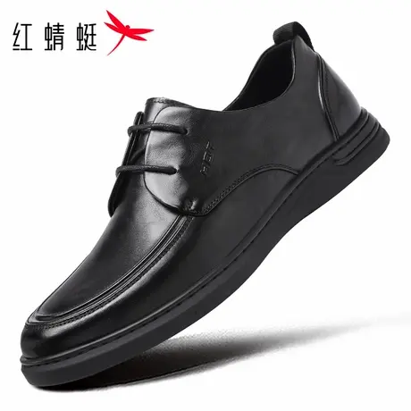 红蜻蜓男休闲皮鞋2026春季头层牛皮真皮软皮底商务百搭男皮鞋平底商品大图