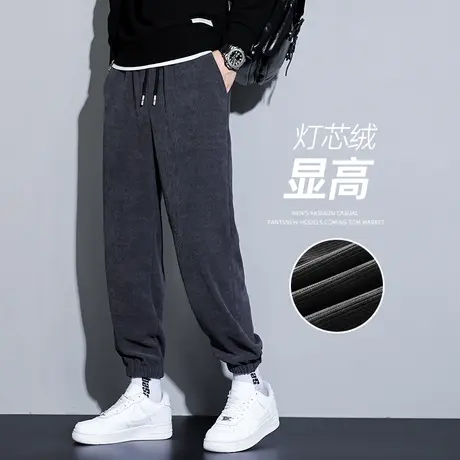 雪尼尔裤子男士秋冬宽松加厚加绒休闲裤冬季男款灯芯绒潮运动卫裤商品大图