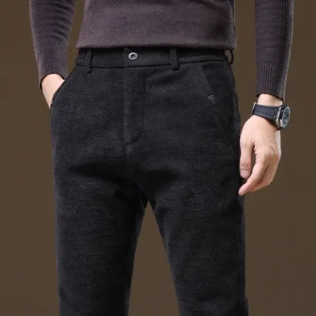 加绒加厚外穿黑色西裤冬季2023年新款保暖抗寒休闲裤子秋冬款男装商品大图