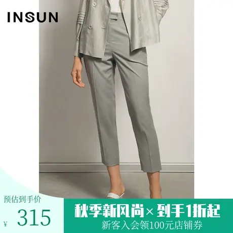 恩裳商场同款经典时尚干练气质质感裤子正装直筒九分职业西装裤女图片
