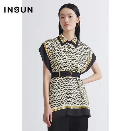 INSUN恩裳夏季字母印花贴身衬衫商品大图