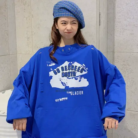 超火cec卫衣女春秋韩版学生ins原宿bf慵懒风百搭薄款waitmore外套商品大图