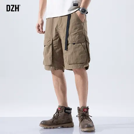 男士卡其色工装短裤男潮牌宽松美式运动五分裤夏季速干裤2023新款商品大图