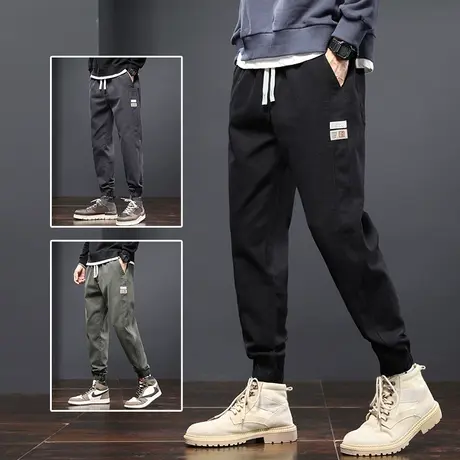 九分潮牌男士束脚宽松工装休闲裤子男裤春秋款秋季秋冬款ins高街图片