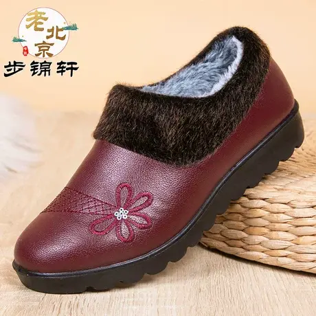 老北京布鞋女冬季加绒老人棉鞋中老年女鞋软底防滑保暖加厚妈妈鞋商品大图