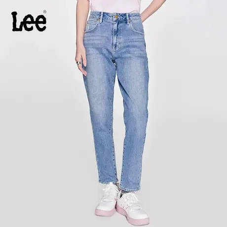 Lee商场同款24早春新品413标准高腰小直脚浅蓝色女牛仔裤潮A05795图片
