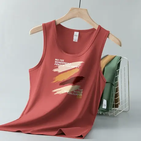 莫代尔冰丝背心男夏季跨栏健身凉感速干吊带运动坎肩工字无袖t恤图片