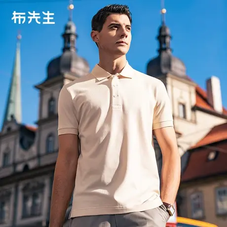 MrBu布先生商务翻领Polo衫2024春夏三粒扣纯色男士保罗衫AH11260图片