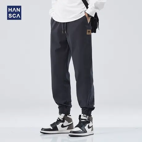 hansca秋季男士休闲裤宽松新款潮牌束脚裤大码日系运动弹力长裤子商品大图