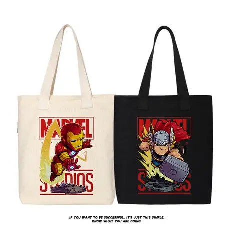 漫威联名帆布袋钢铁侠雷神帆布包复仇者联盟手提包手拎单肩包书包商品大图